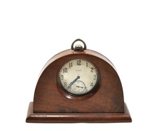 Antique ELGIN Gold Filled Pocket Watch In Wood Holder