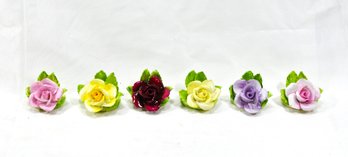 Set 6 Miniature Vintage Radnor England Bone China Flower Figurines