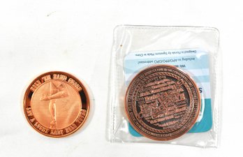 Lot 2 Tokens: Coved 19 And Copper Card Topper