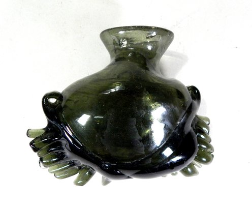 Vintage Signed MOORE Green Art Glass Vase