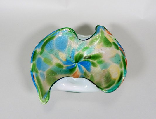 Vintage Murano Cased Multicolored Art Glass Bowl