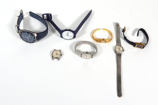 Vintage Watch Lot: Swatch,  Girard-Perregaux, Wittnauer, Raymond Well