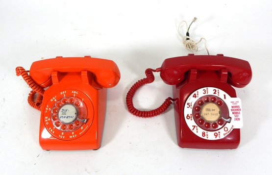 Pair Vintage ITT & Stromberg Carlson Rotary Phones