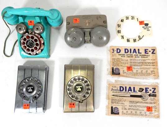 Vintage Toy Rotary Telephone, Ringer, Index Address Book Etc.