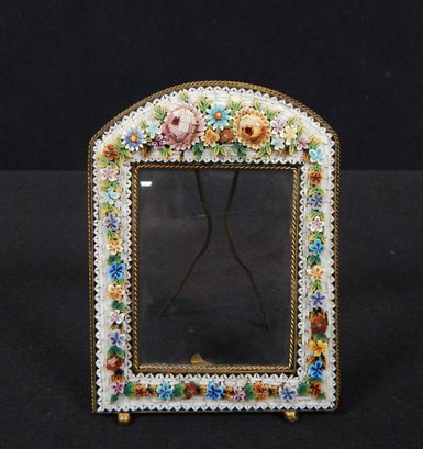 Vintage Micro Mosaic Brass Picture Frame