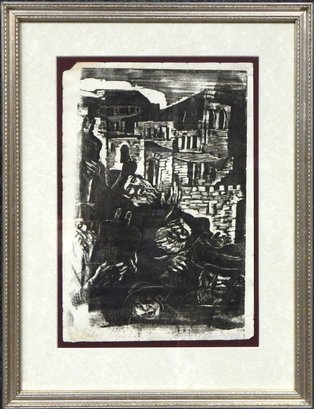 Jakob Steinhardt (1887 - 1968) 'Simchat Torah' Signed Woodcut