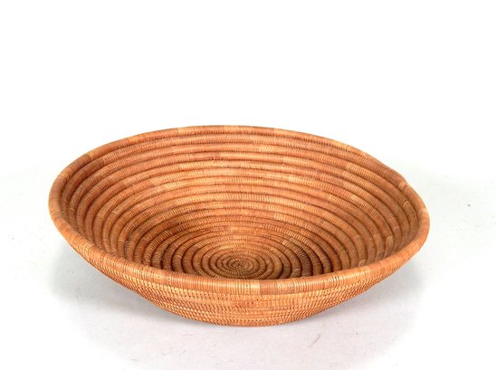 Vintage Hand Woven Coiled Large Bowl Basket