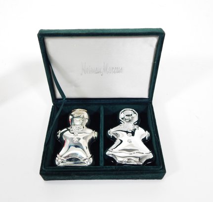 Vintage NOS Neiman Marcus Silver Plated Salt And Pepper Gingerbread Shakers