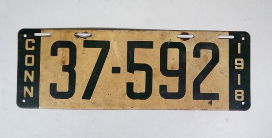 Antique 1918 Connecticut License Plate