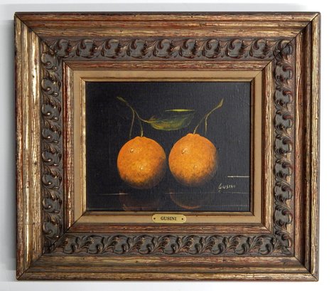 Antonio Gusini (20th Century) Still Life With Fruit Oil Painting