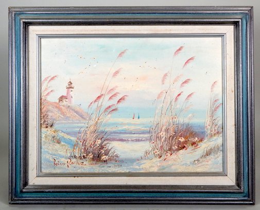 Brian Roche (20th Century) Lighthouse Original Oil Painting