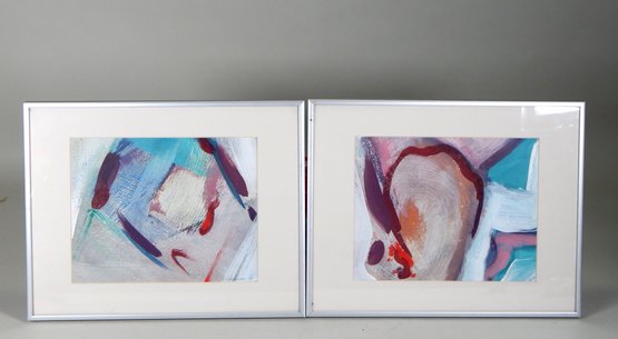 Dave Van Dyke (20th Century) Pair Abstract Oil Paintings