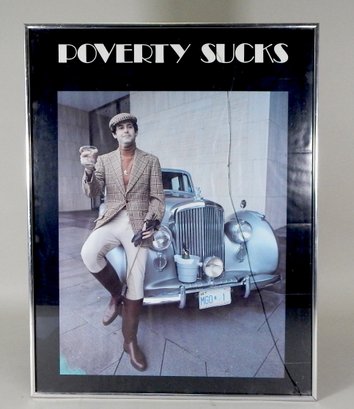 Jerry Mesmer ' Poverty Sucks' Vintage 1982 Lithograph Poster