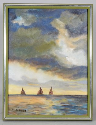 E. Schaub ( 20th Century) ' Sails' Oil Painting
