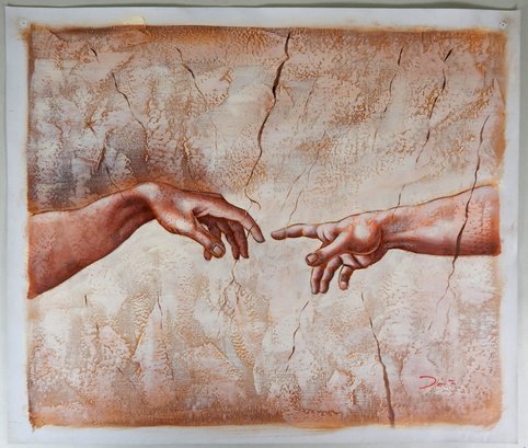 Michelangelo God Touching Adam Repro Sistine Chapel Oil Painting