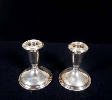 Pair Vintage Reed & Barton Sterling Silver Candlesticks
