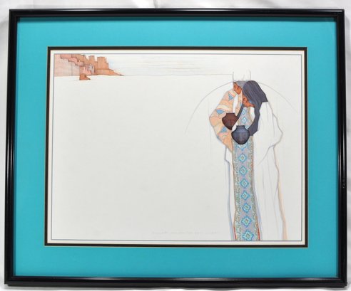 Amado Maurilio Pena (Born 1943) ' Coming Home' Native American Framed Print
