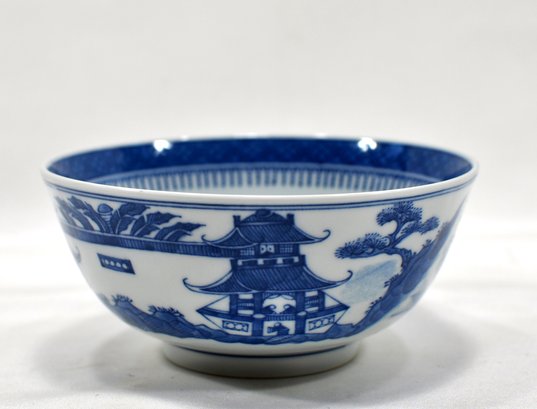 Vintage Tiffany & Co Blue & White Porcelain Bowl Asian Motif