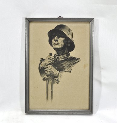 WWII German Soldier Portrait Framed Print