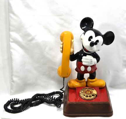Vintage 1970s Mickey Mouse Rotary Telephone Walt Disney