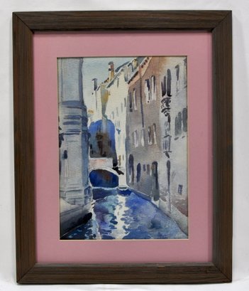 Vintage Watercolor Of Venice Canal