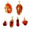 Lot 6 Amber Wire Wrapped Pendants