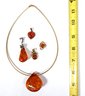 Amber & Sterling Silver Jewelry Lot