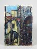 Modernist City Scape Signed Oil Painting Italian