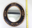 Vintage Wood Frame Oval Wall Mirror