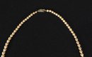 Genuine Graduated Pearl Necklace With 10K Gold Clasp