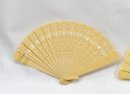 Vintage DuBarry Ivory French Celluloid Vanity Set And Two Fans