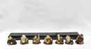 Vintage Asian Hand Carved Seven Lucky Gods 7 Ornaments Good Luck Figures