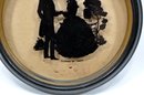 C & A RICHARDS Silhouette Reverse Painted Glass Shadow Box Couple