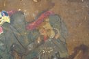 Antique Japanese Painting On Silk Dragon And The Man