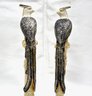 Pair Of Large Asian Hand Carved Bird Figures