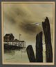 Dorise Olson Mina-Mora (1932 - 1991) Harbor View Watercolor