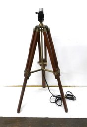 Maritime Wood & Brushed Brass Tripod Light