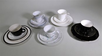 5 Fine China Sets:  Cup, Saucer & Dessert Plate