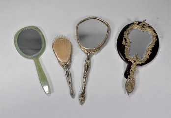 3 Antique Mirrors & A Brush