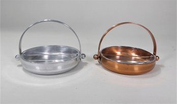 Pair Of Art Deco Style Divided Candy Dishes