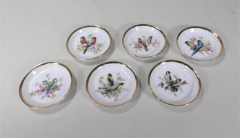 6 Very Pretty Porcelain Bird Coasters