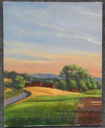 Johan Paul Bjurman (b.1947) ' Farm On The Hudson River' Oil Painting