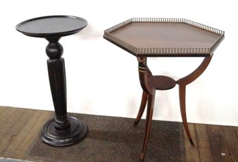 Vintage Plant/sculpture Stand And  Regency Table