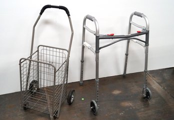 Collapsible Metal Rolling Cart & Walker