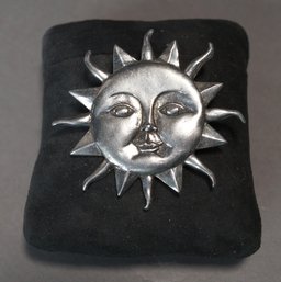 Sun Face Pin/brooch Made By Seagull Pewter Canada 1991