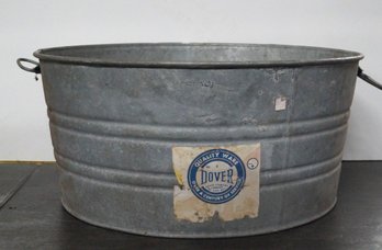 Dover Large Rustic Galvanized Metal Tub With Handles #3