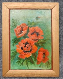 Vintage POPPIES Oil Painting- Signed