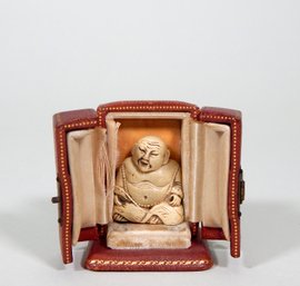 Antique Miniature BUDDHA Figure In Cartier Box