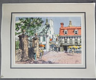 Hand Colored Print Of Old Quebec