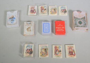 Lot Of Vintage Playing Cards And Mini Fairy Tale Books